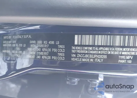 2018 Jeep Renegade Trailhawk 4X4 из США, поврежденный, VIN ZACCJBCB2JPH28255